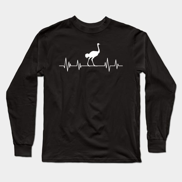 Common ostrich heartbeat Birthday Ostrich lover Long Sleeve T-Shirt by mezy